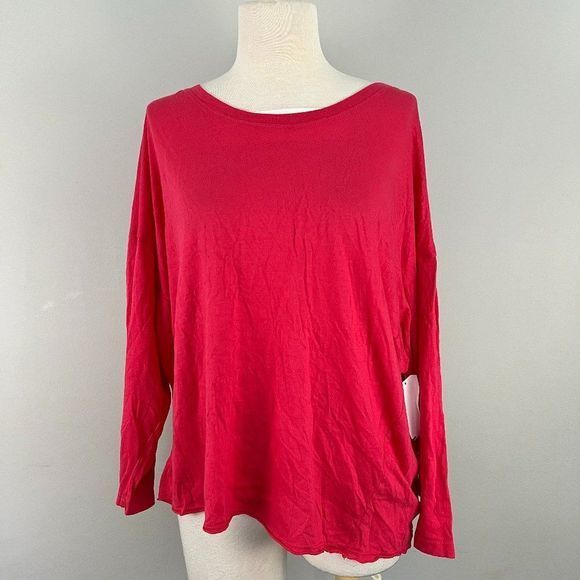NWT SUNDRY Pink Fuchsia Crew Neck Long‎ Sleeve Shirt (4) - Picture 2 of 7
